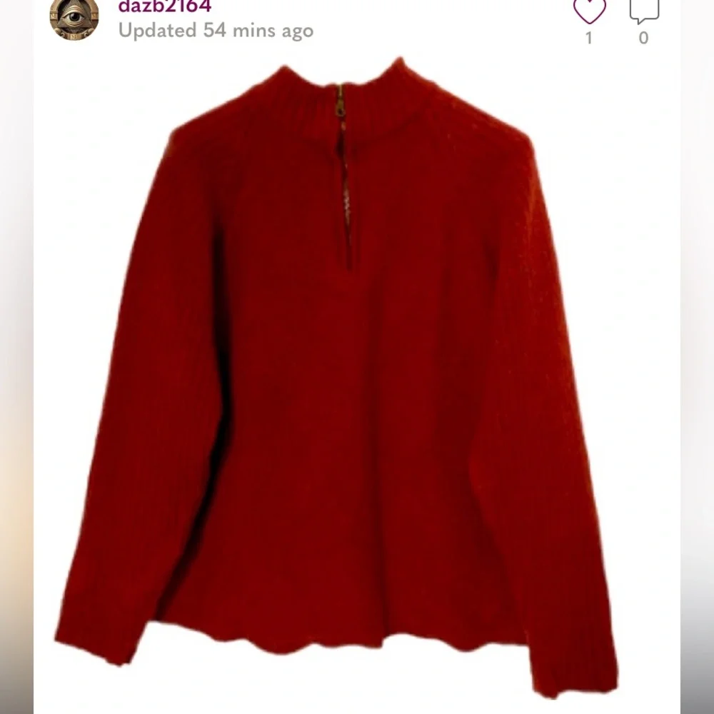 Patagonia Mock Half Zipper 💯 Wool  Knit Unisex Sweater Size L - Picture 14 of 14